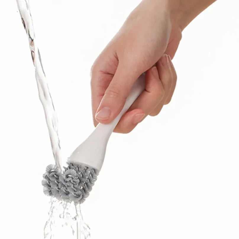 Dual-Action Grill Cleaning Tool with Hooked Scraper