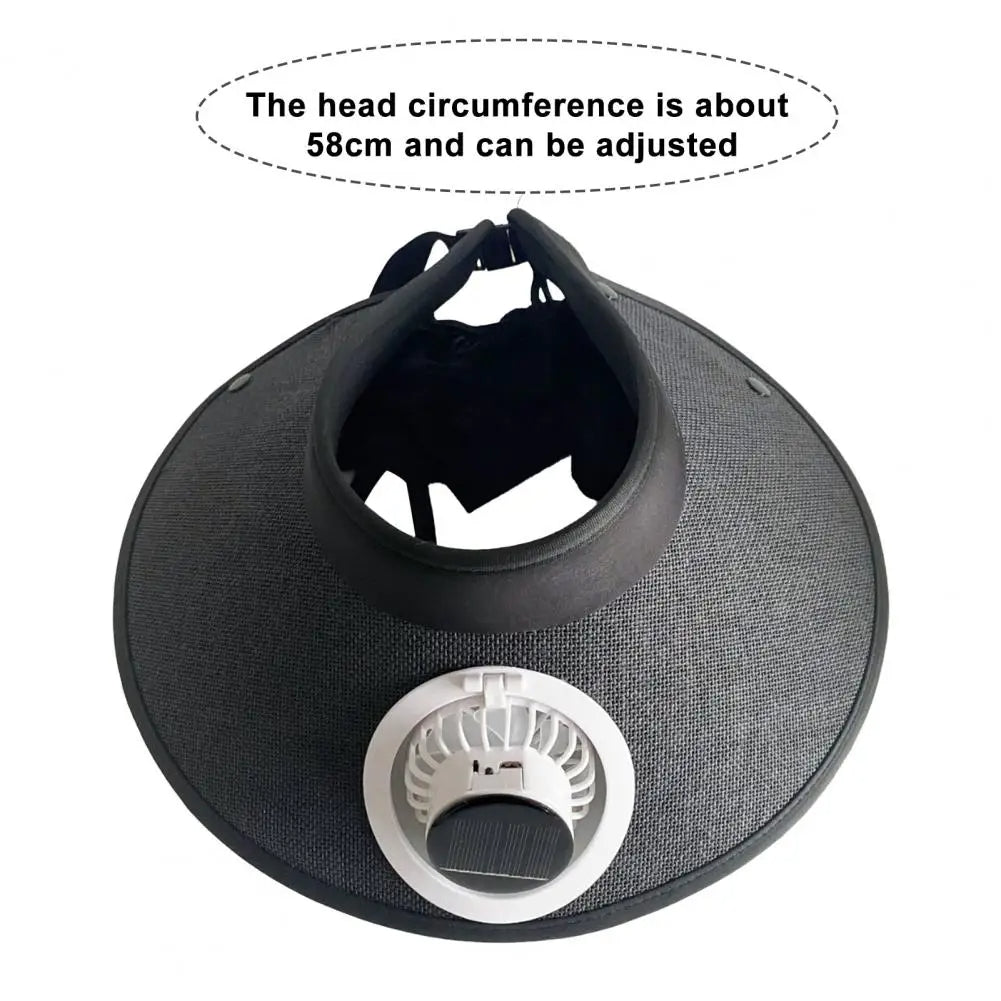 Stylish Sun Hat with Integrated Solar-Powered Cooling Fan