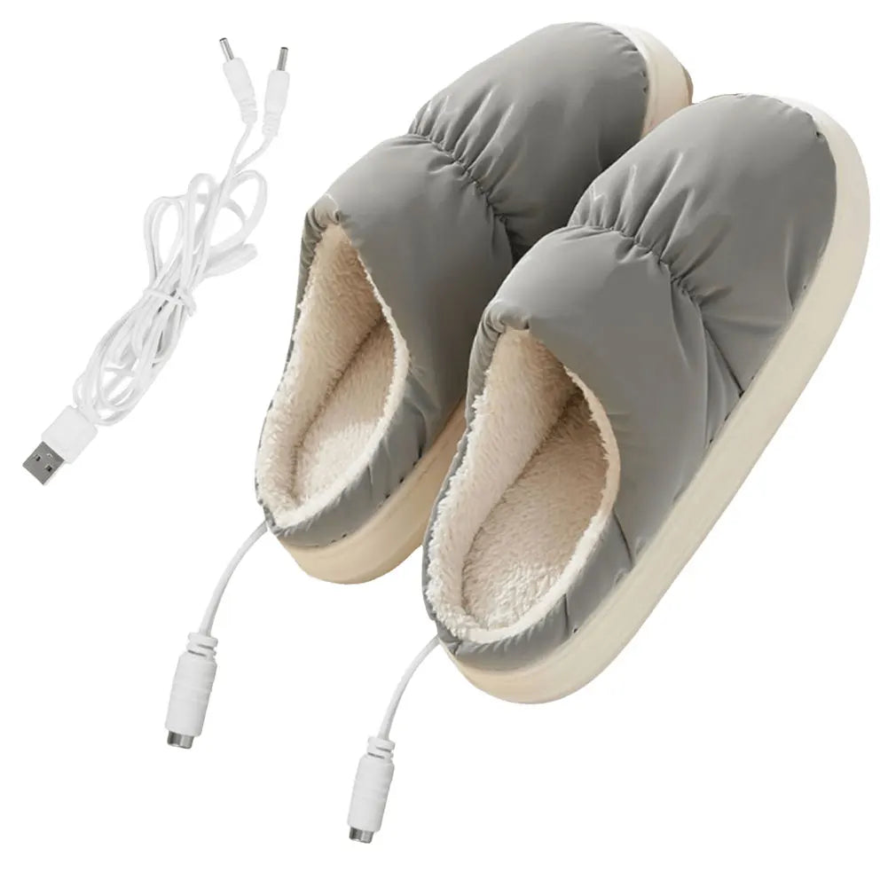 Cozy USB Foot Warmers – Plush Heated Slippers