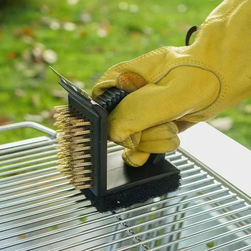 All-in-One Grill Cleaner with Scraper and Sponge