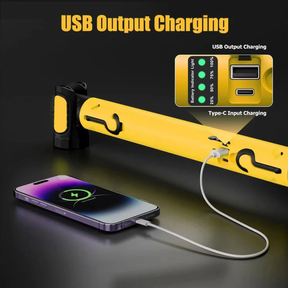 Versatile Rechargeable LED Work Light with Magnetic Attachment