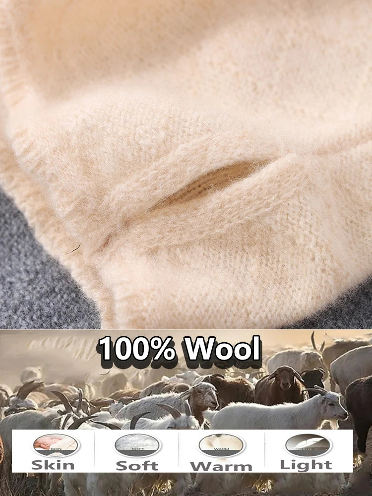 Cozy Merino Wool Neck Gaiter and Scarf Set