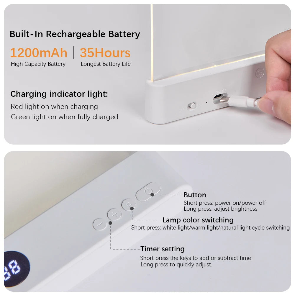 Adjustable LED Reading Light with Night Vision Features