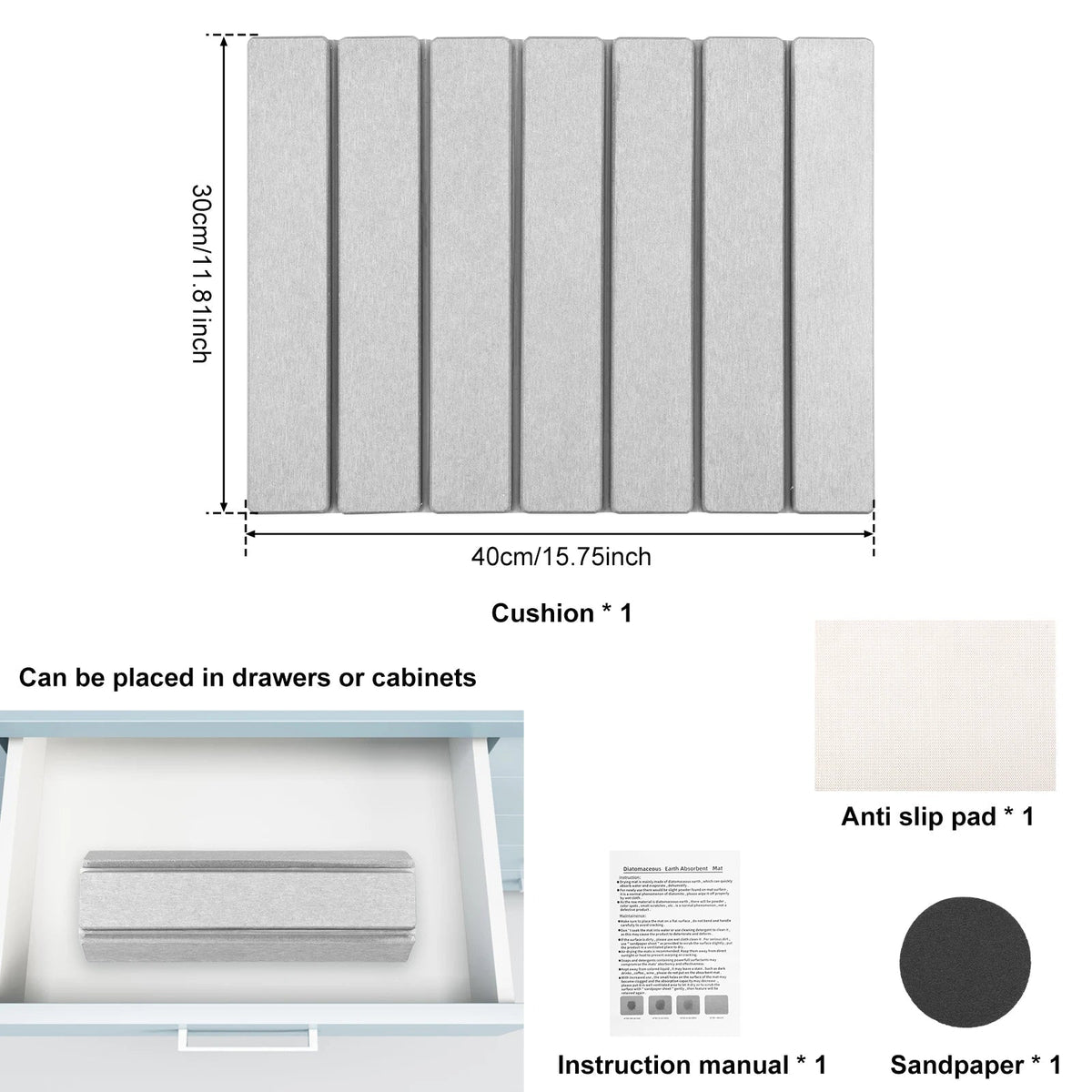 Compact Diatomite Dish Drying Pad for Effortless Cleaning
