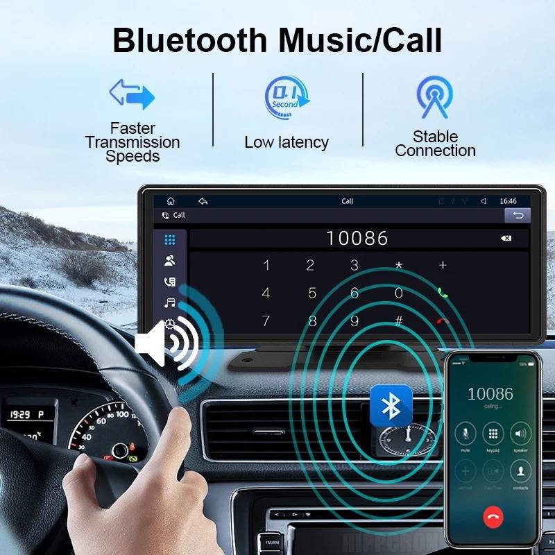 Smart Touchscreen Car Audio System with Bluetooth & Rear Camera