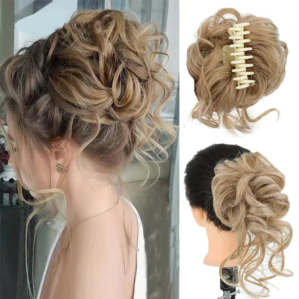 Effortless Volume Curly Bun Accessory – Clip-In Hairpiece for Instant Style