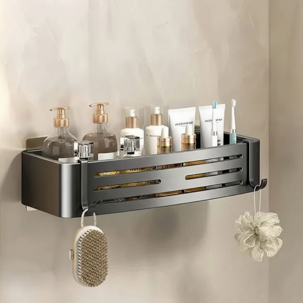 AquaMount – Adhesive Aluminum Wall Shelf for Bathrooms