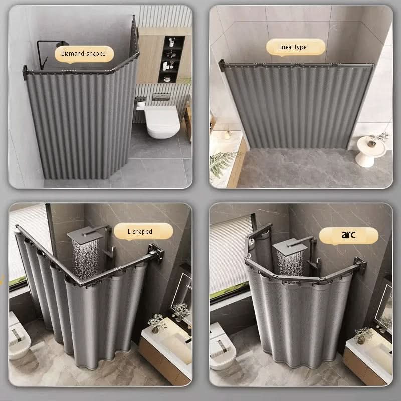 Versatile Foldable Shower Divider Rod Kit