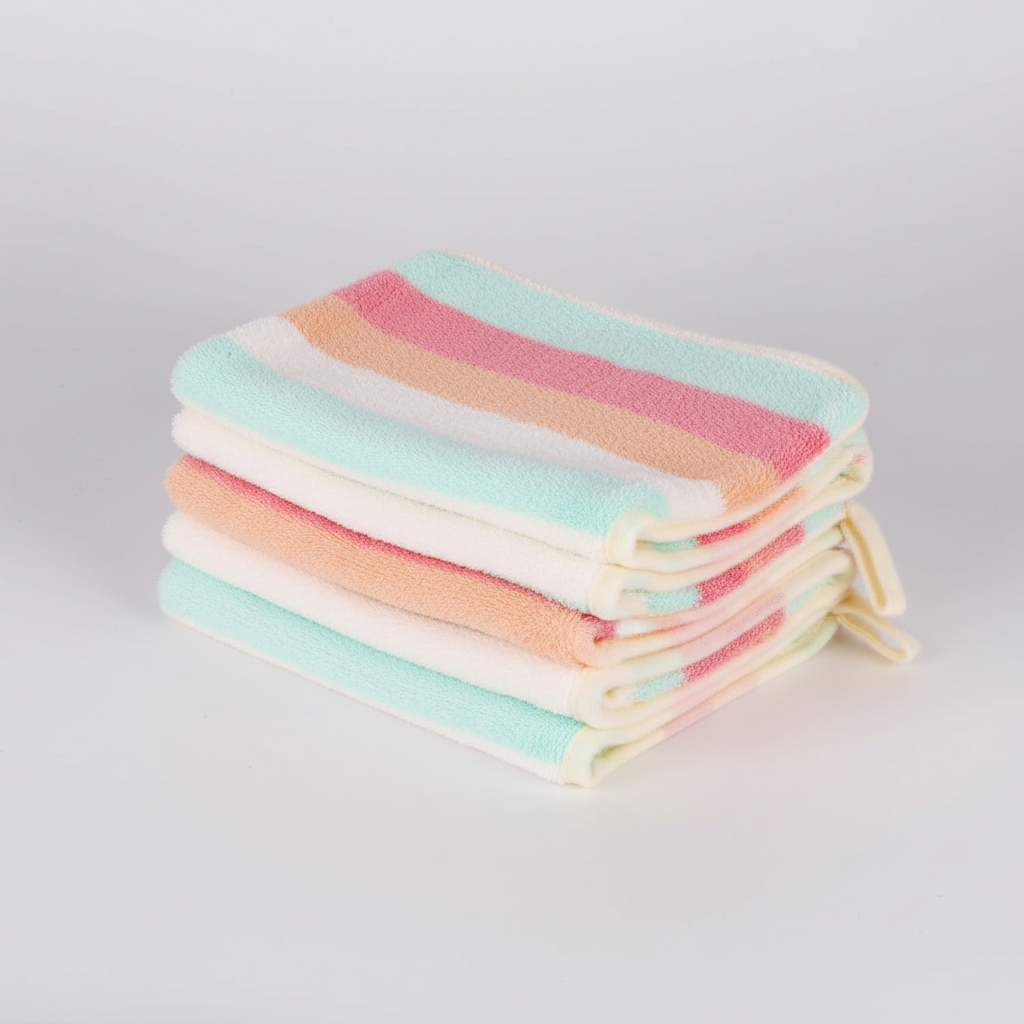 Set of 6 Wash Mitts in Aqua Color