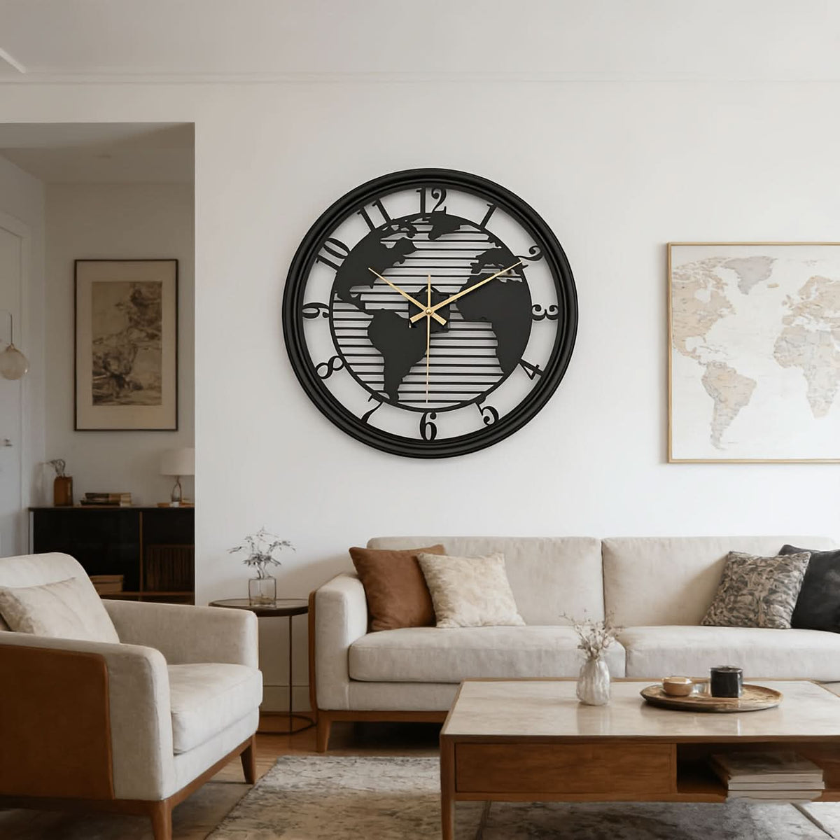 Global Serenity Metal Wall Clock with Silent Movement