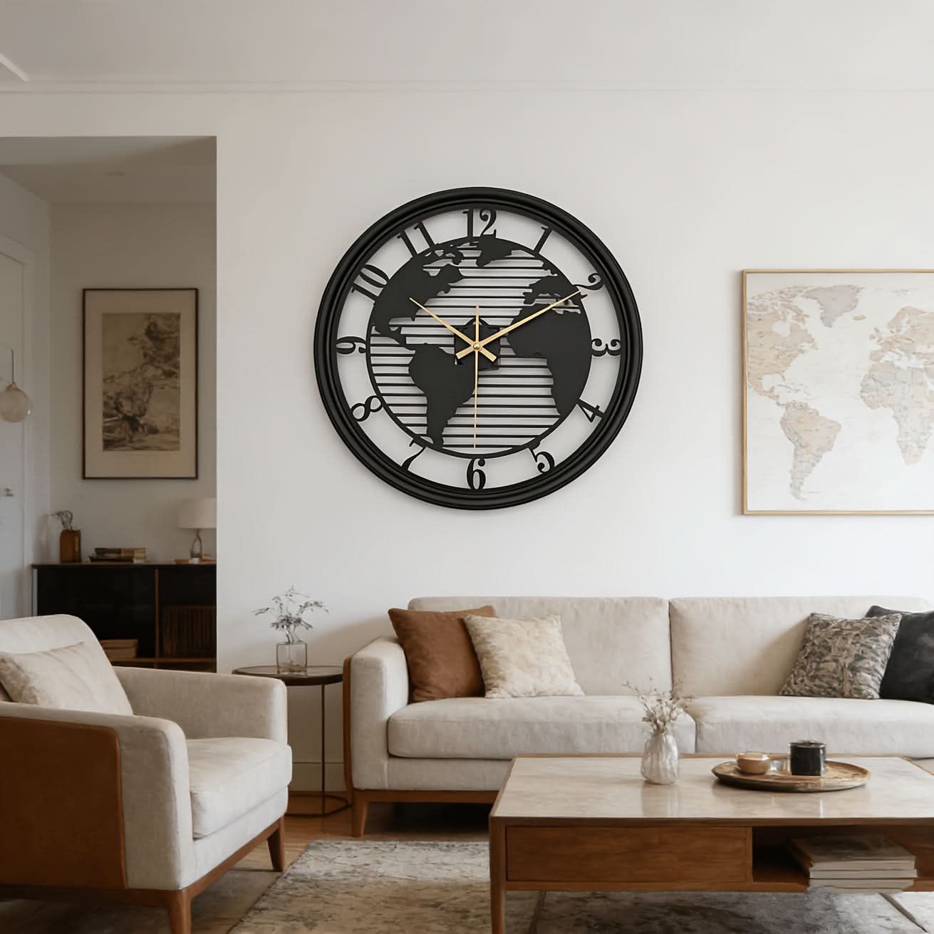 Global Serenity Metal Wall Clock with Silent Movement