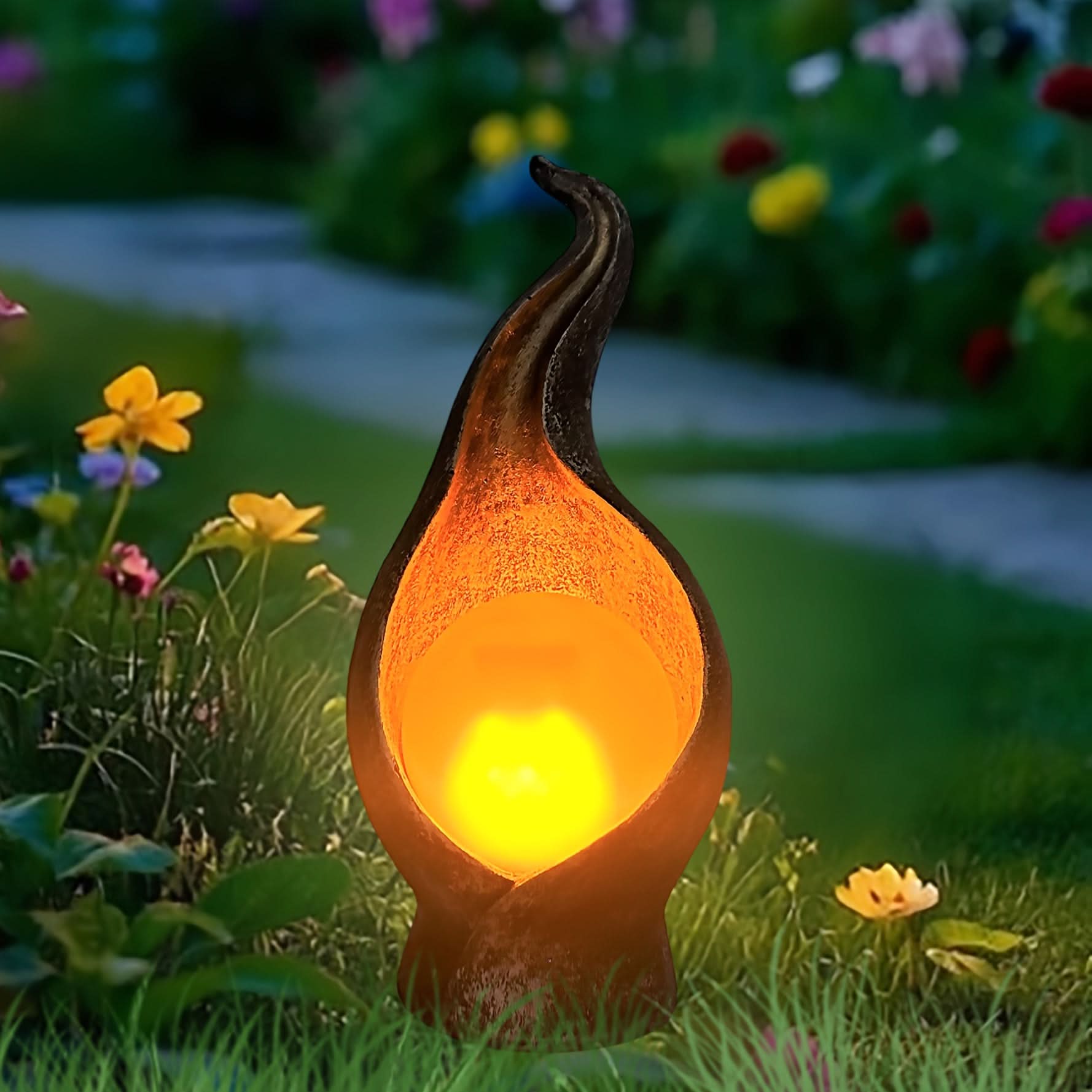 RadiantGlow – Solar-Powered Flame Garden Light