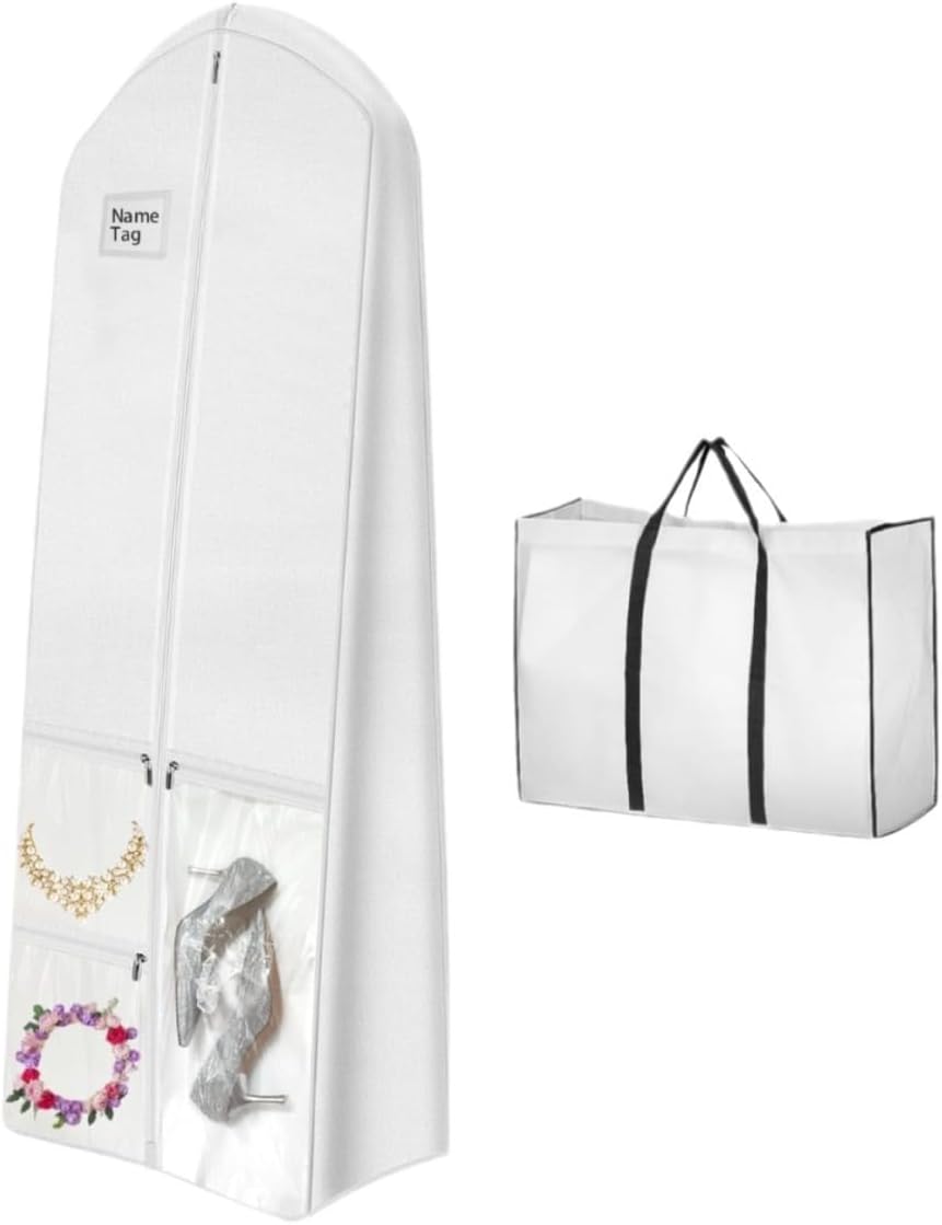 Wedding Dress Storage Set - Dustproof Cover for Full-Length Gowns (2 Pack)
