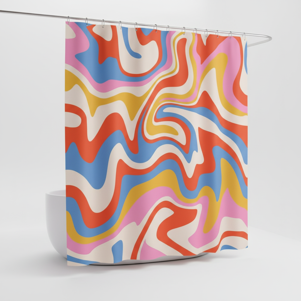 Spiral Pattern in 70s Retro Style - Bohemian Design