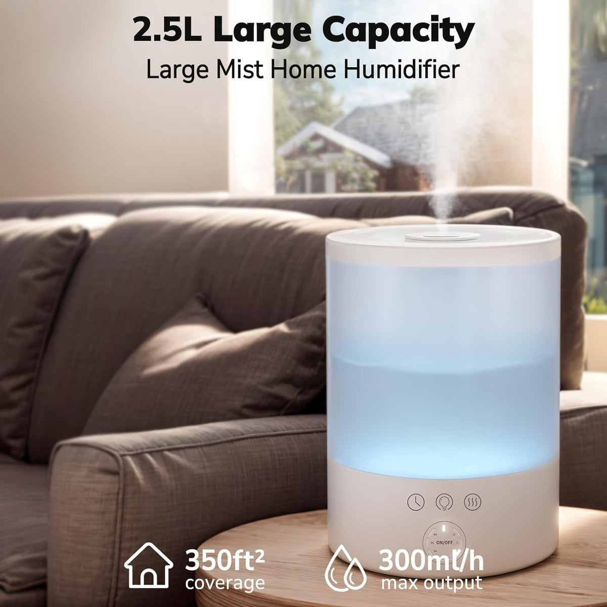 ComfortMister Ultrasonic Cool Mist Humidifier for Spacious Rooms