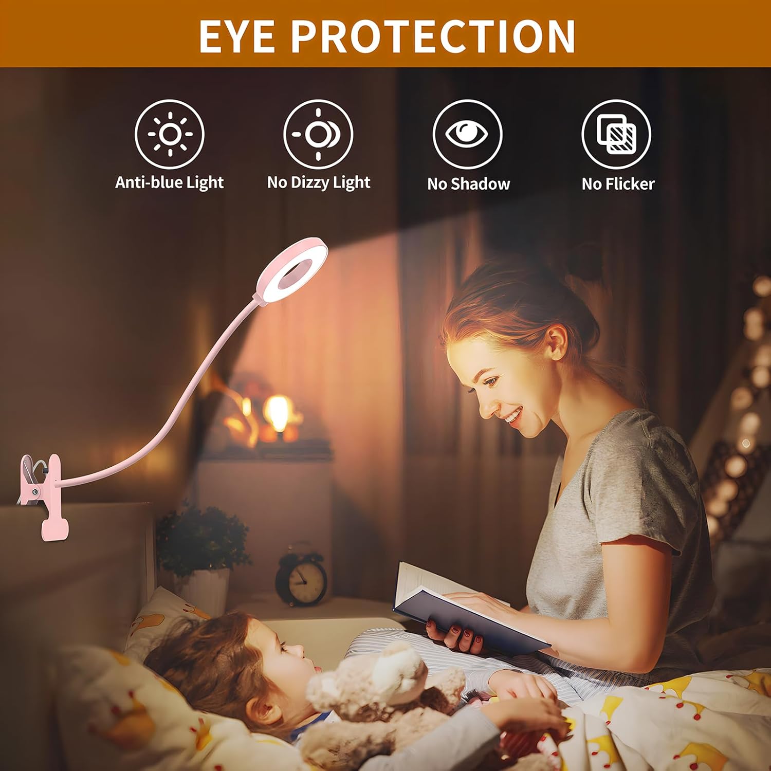 Flexible Gooseneck Desk Lamp with 3 Color Modes – Clip-On Design