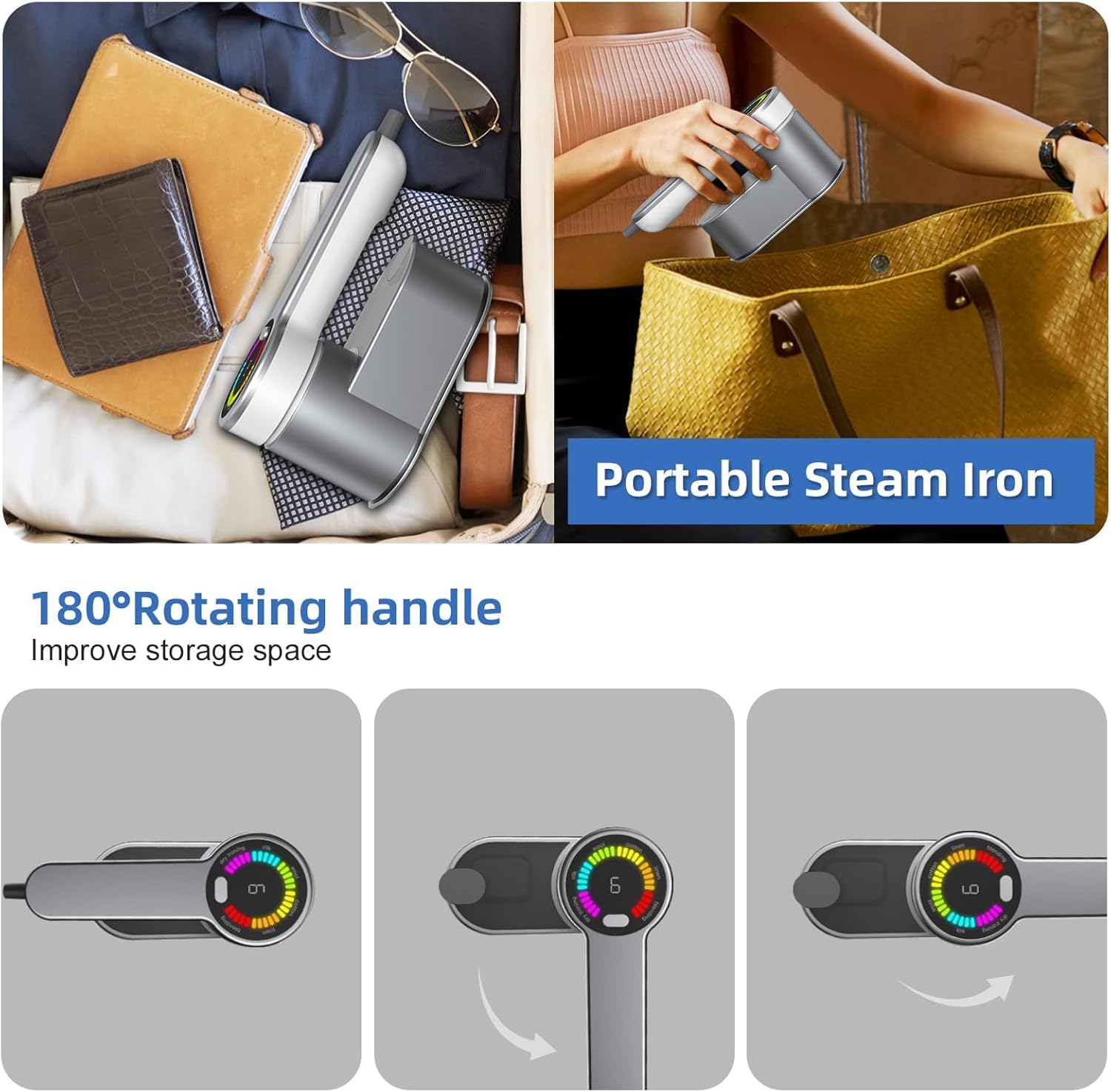1200W Portable Steam Iron for Travel with 6 Settings and AU Plug