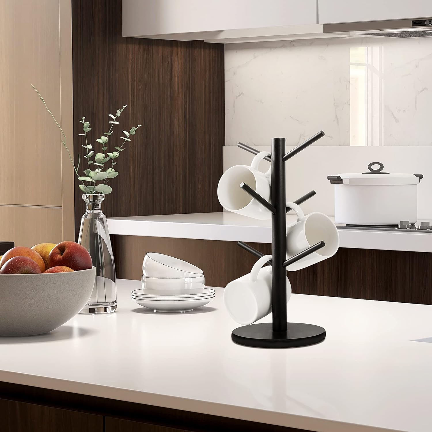 Elegant Wooden Mug Organizer Stand