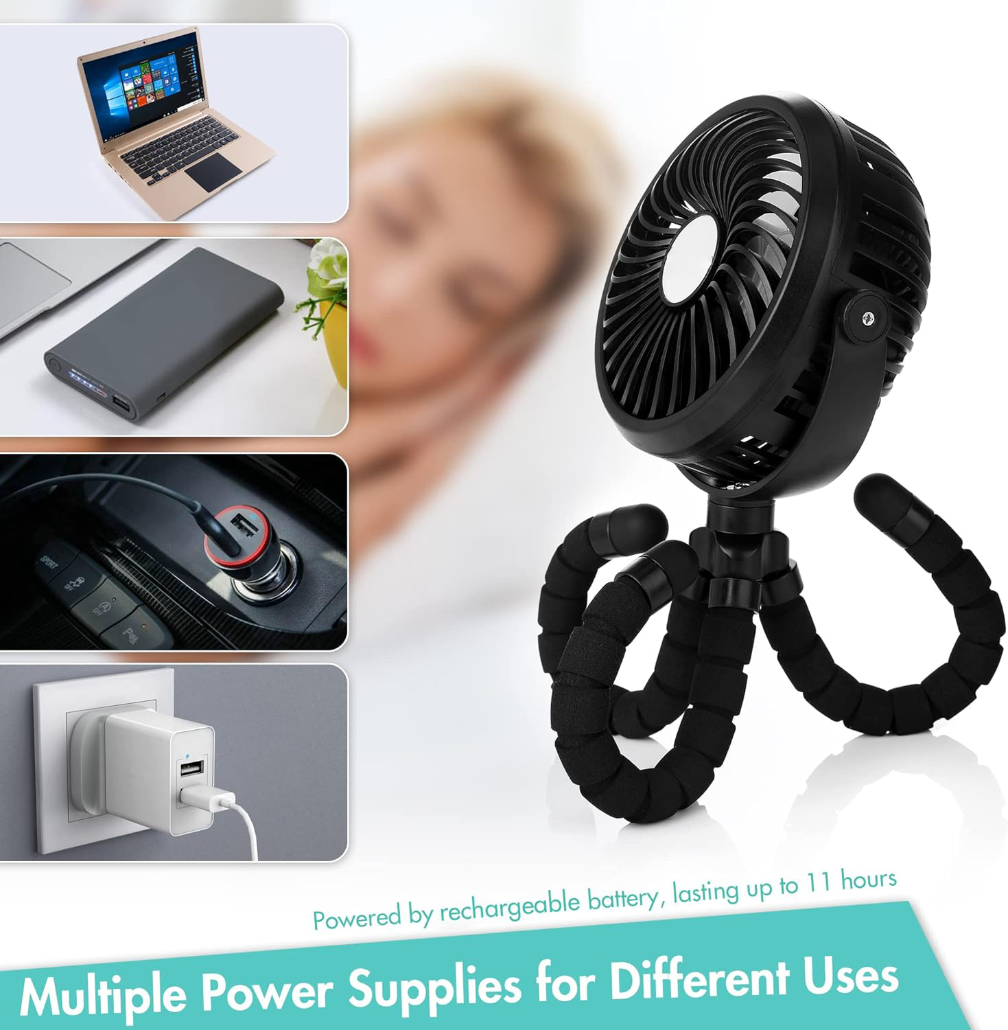 Compact Cooling Fan for Strollers and Baby Gear