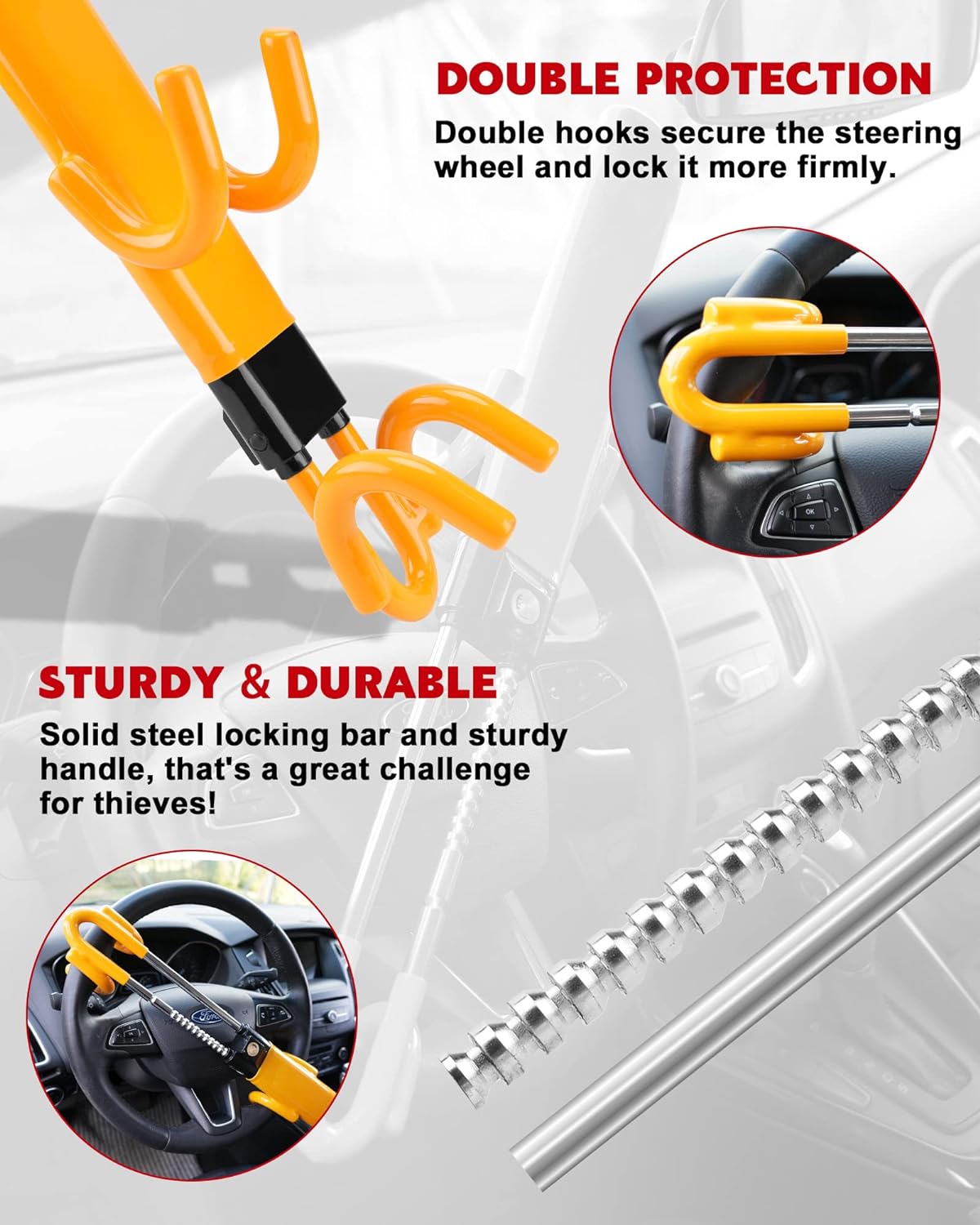Ultimate Car Theft Deterrent Steering Wheel Lock