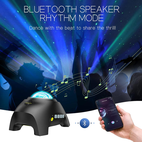 Luminous Dreamscape Projector – LED Aurora & Star Light with Speaker