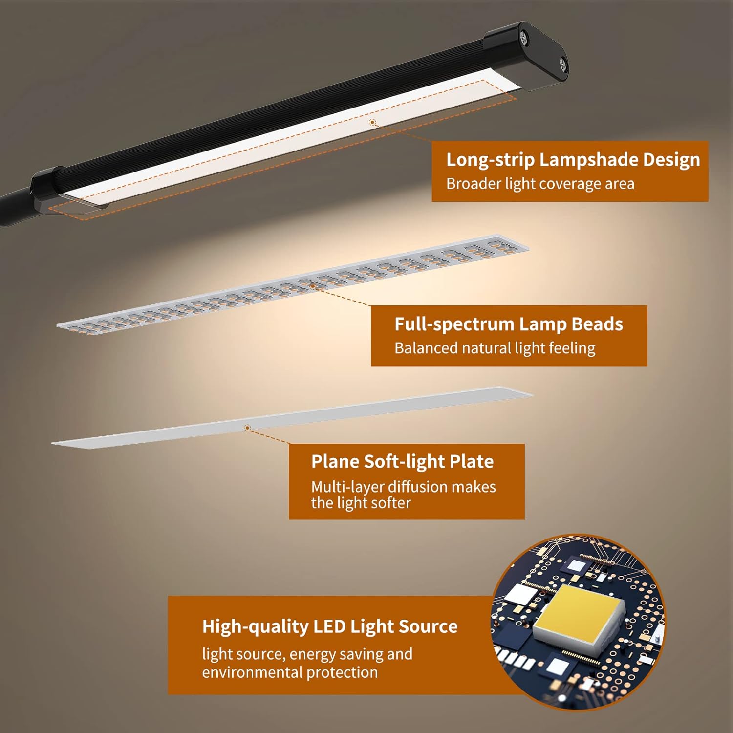 Flexible Gooseneck Desk Lamp with 77 LEDs and USB Power