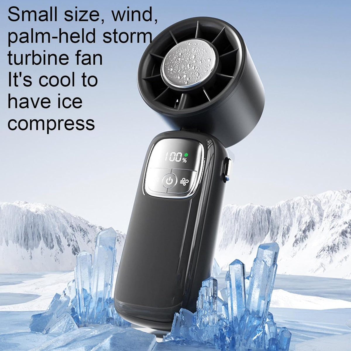 Handheld Fan with LED Screen – Portable and Foldable, 100 Speeds
