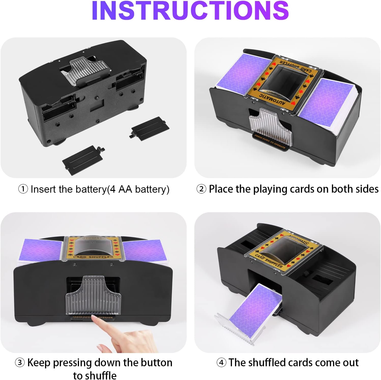 Effortless Card Shuffling Device with Versatile Power Options