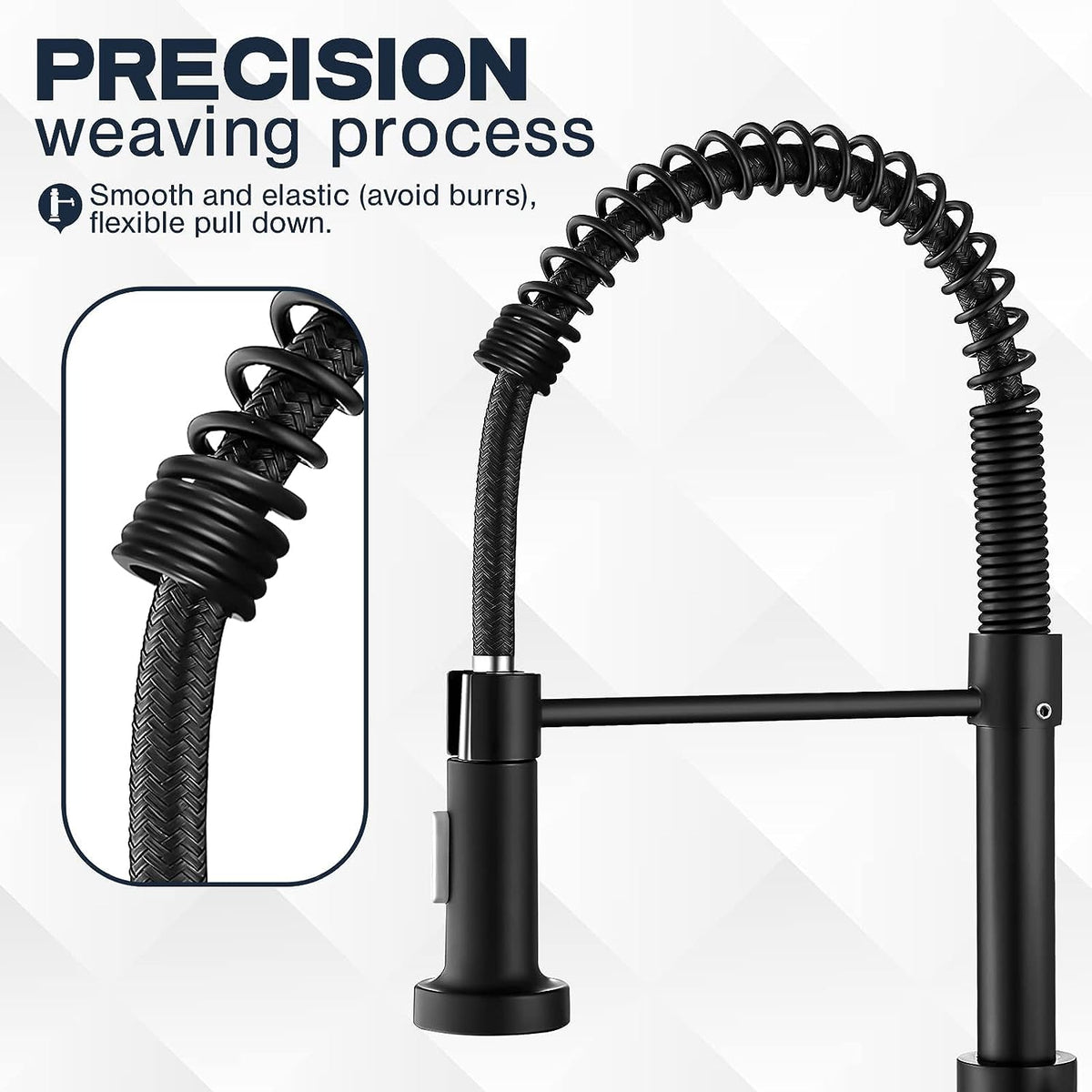 Versatile Kitchen Faucet with Flexible Pull-Down Sprayer