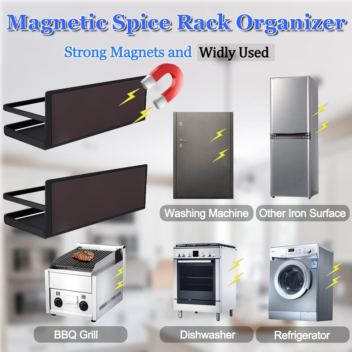 Magnetic Spice Rack Set – No Drilling Required