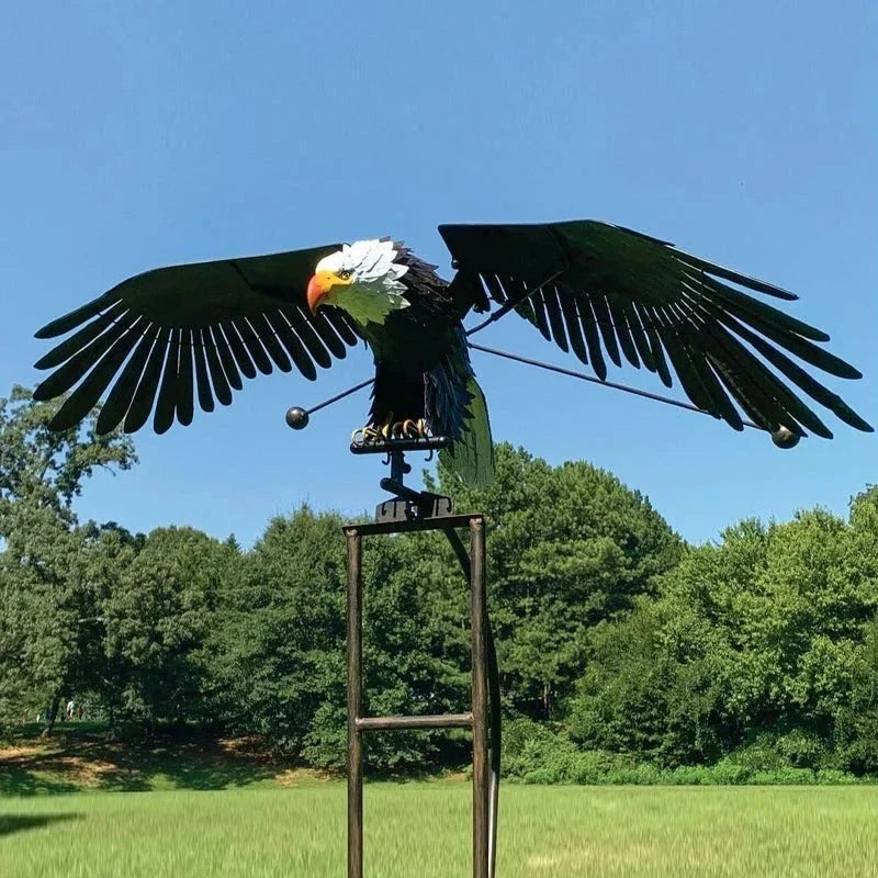 Elegant Eagle Wind Sculpture for Outdoor Spaces