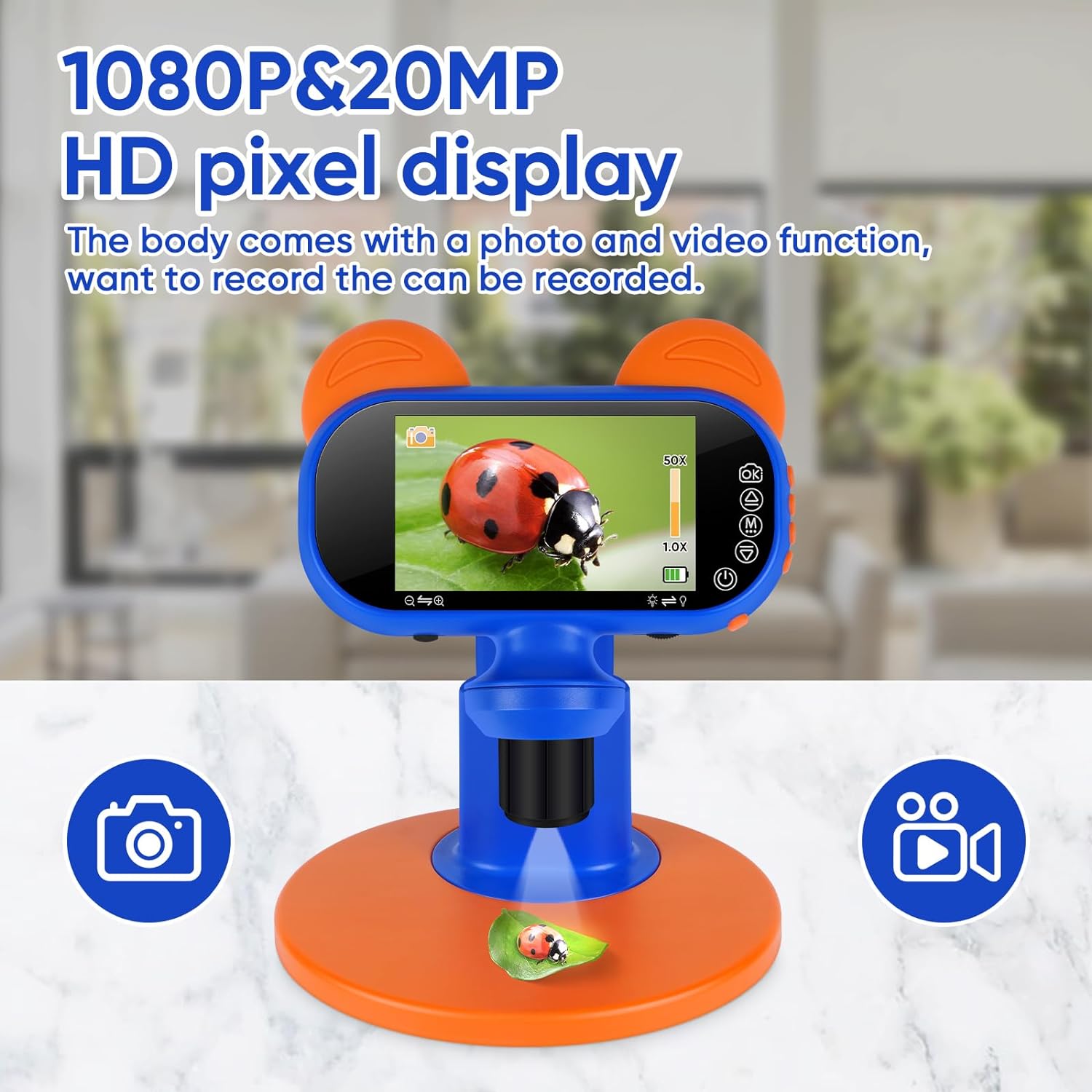 Compact Exploratory Digital Microscope with HD Display