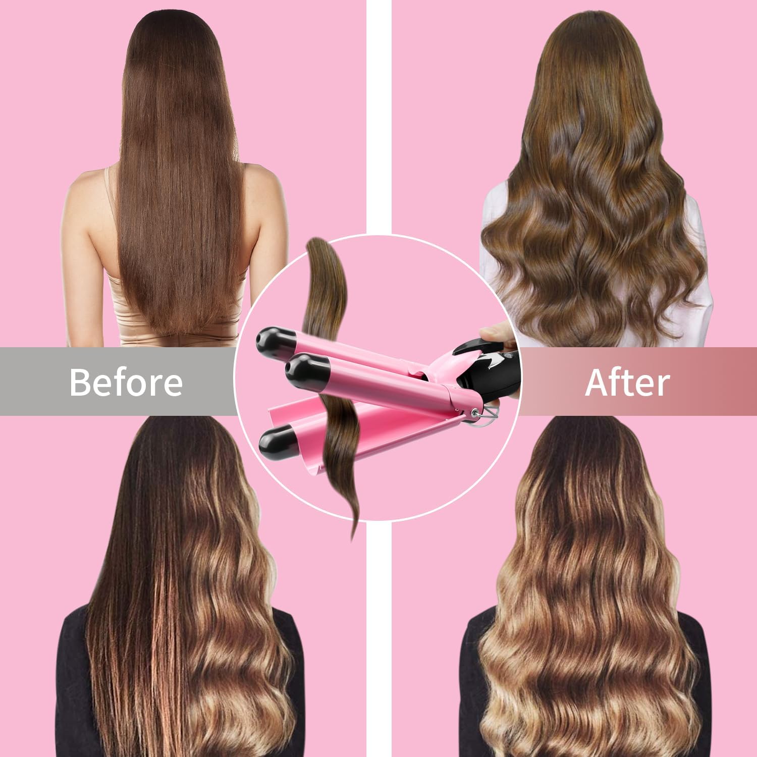 Triple Barrel Wave Maker for Effortless Curls