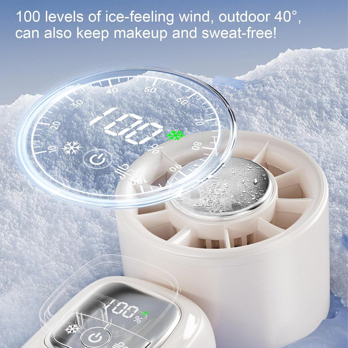 Handheld Fan with LED Screen – Portable and Foldable, 100 Speeds