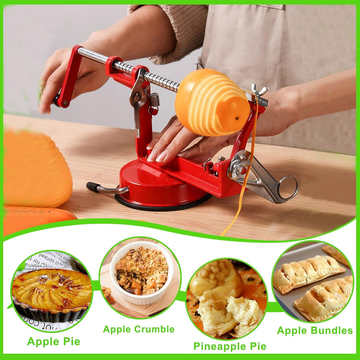 Effortless Fruit Peeler, Corer & Slicer