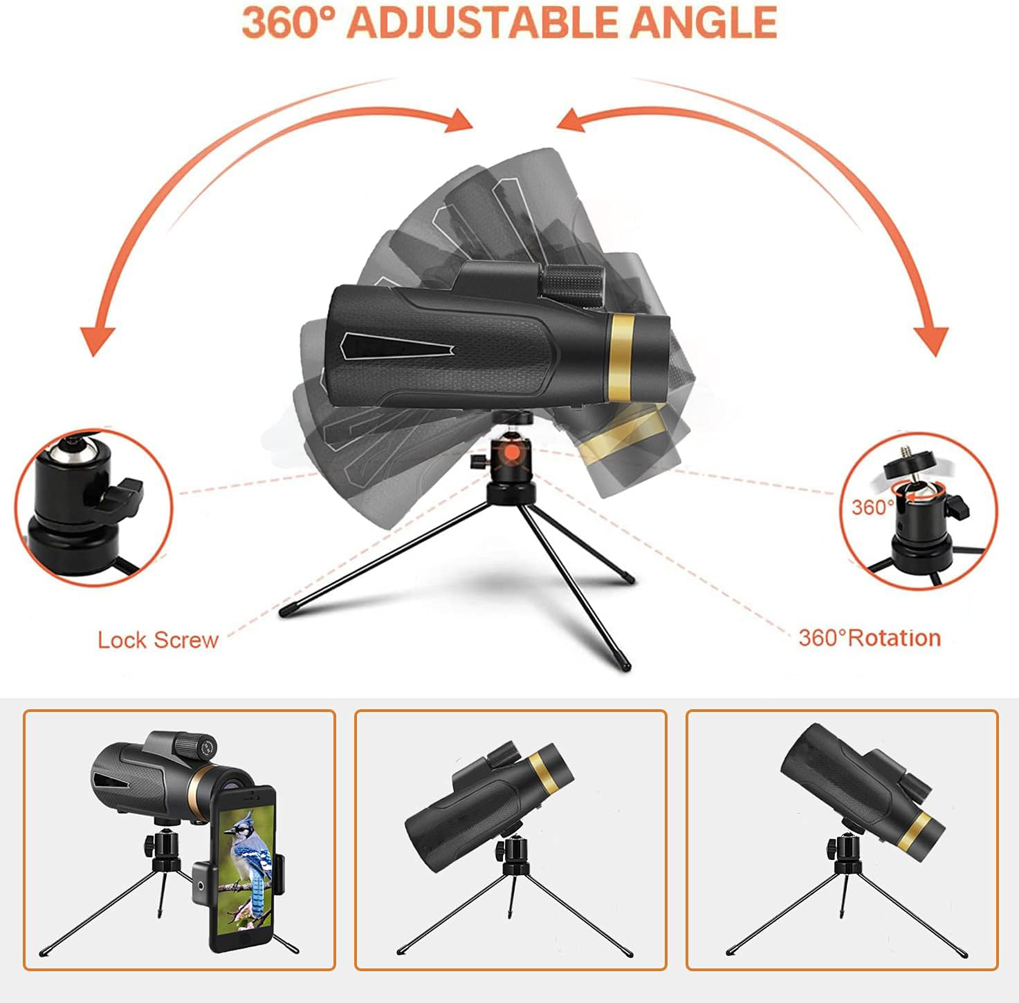 High-Performance Compact Telescope with Smartphone Adapter