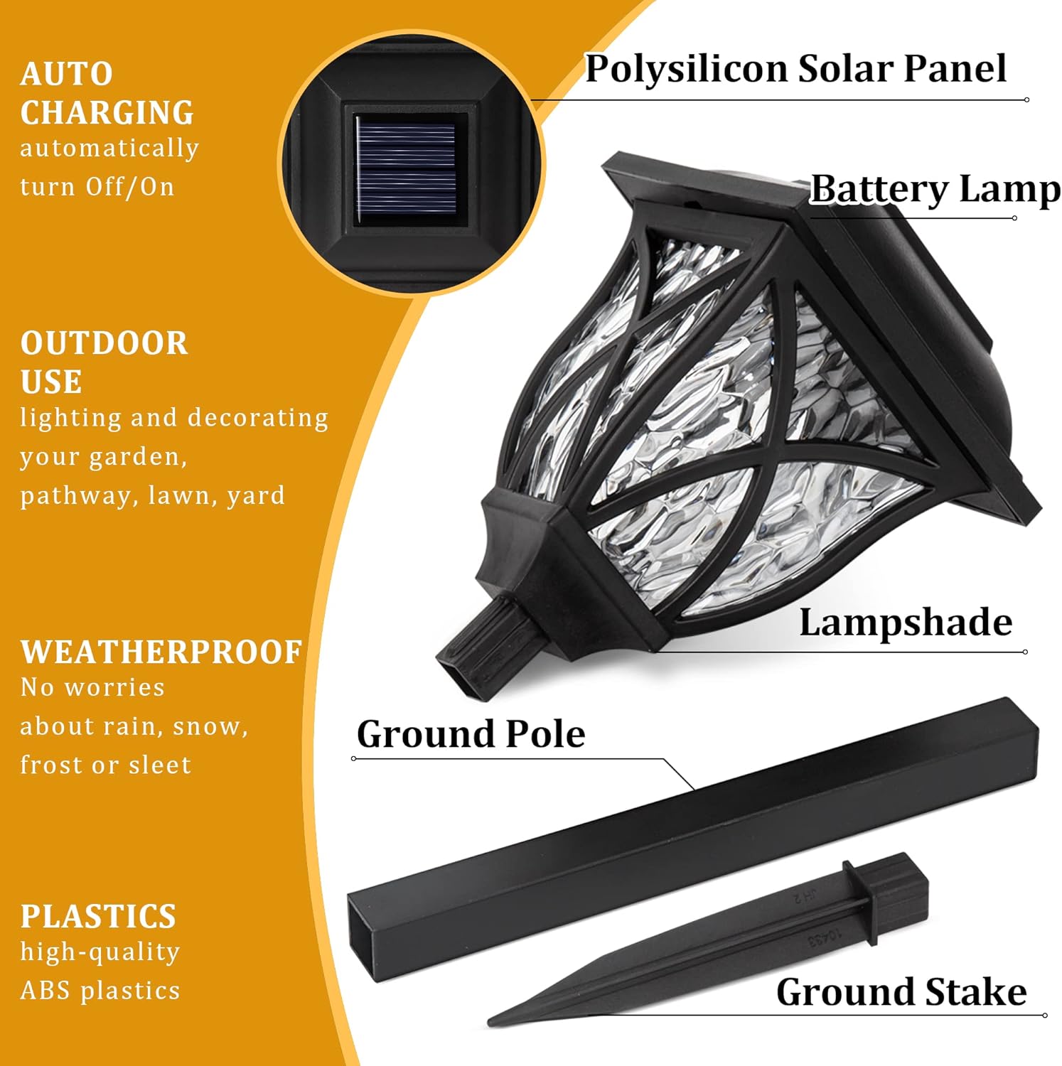 Outdoor Solar Pathway Lights - 6 Pack for Garden Elegance