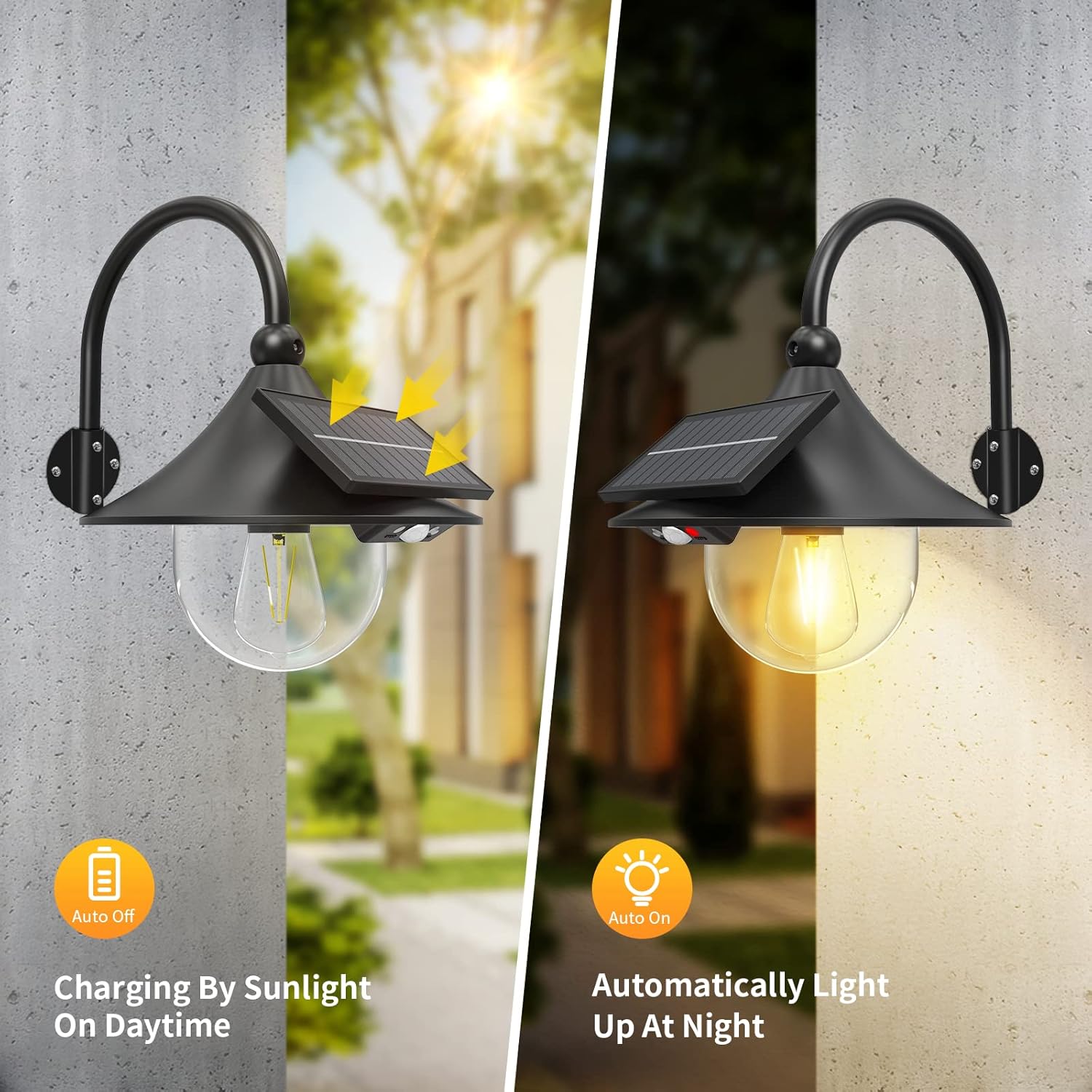 Dual-Pack Solar Motion Detectors for Barn Walls – 3 Modes, Flexible Arm