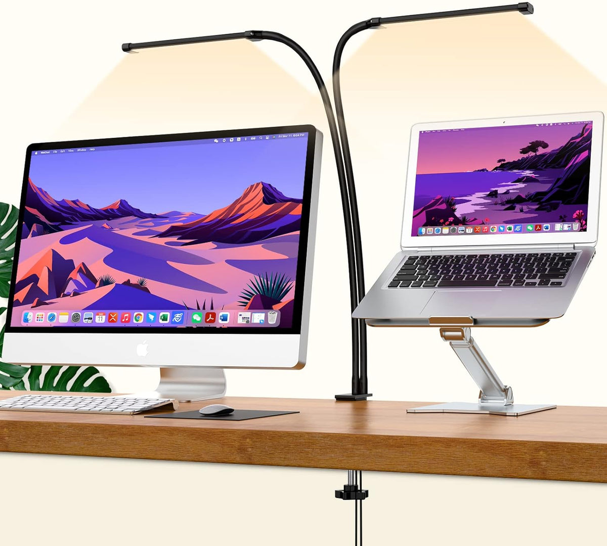 Clip-On Desk Lamp with 77 LEDs and 70 cm Flexible Neck
