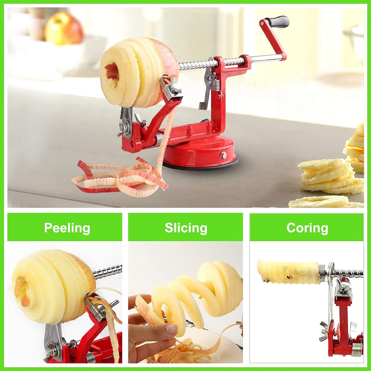 Effortless Fruit Peeler, Corer & Slicer