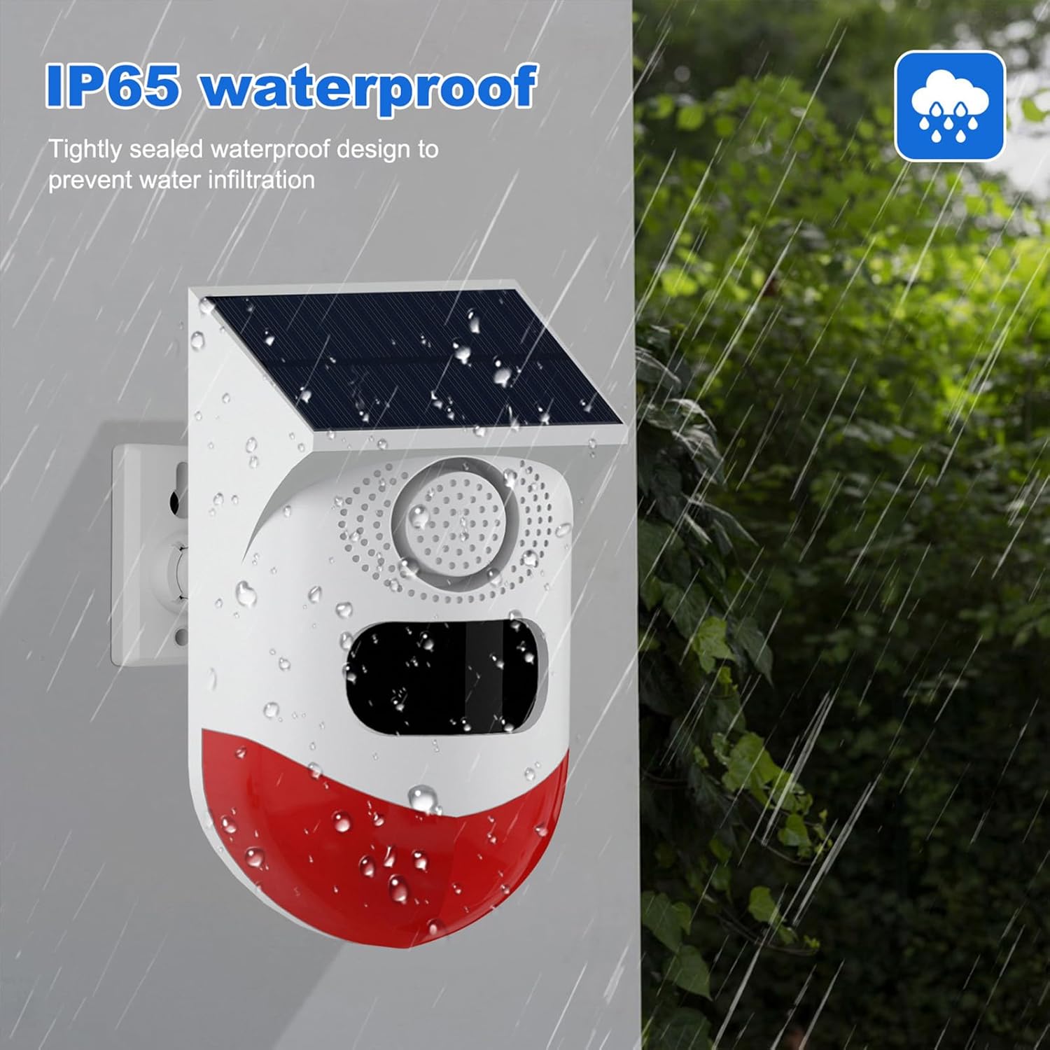 120 dB Solar Motion Detector Alarm with LED Strobe Light