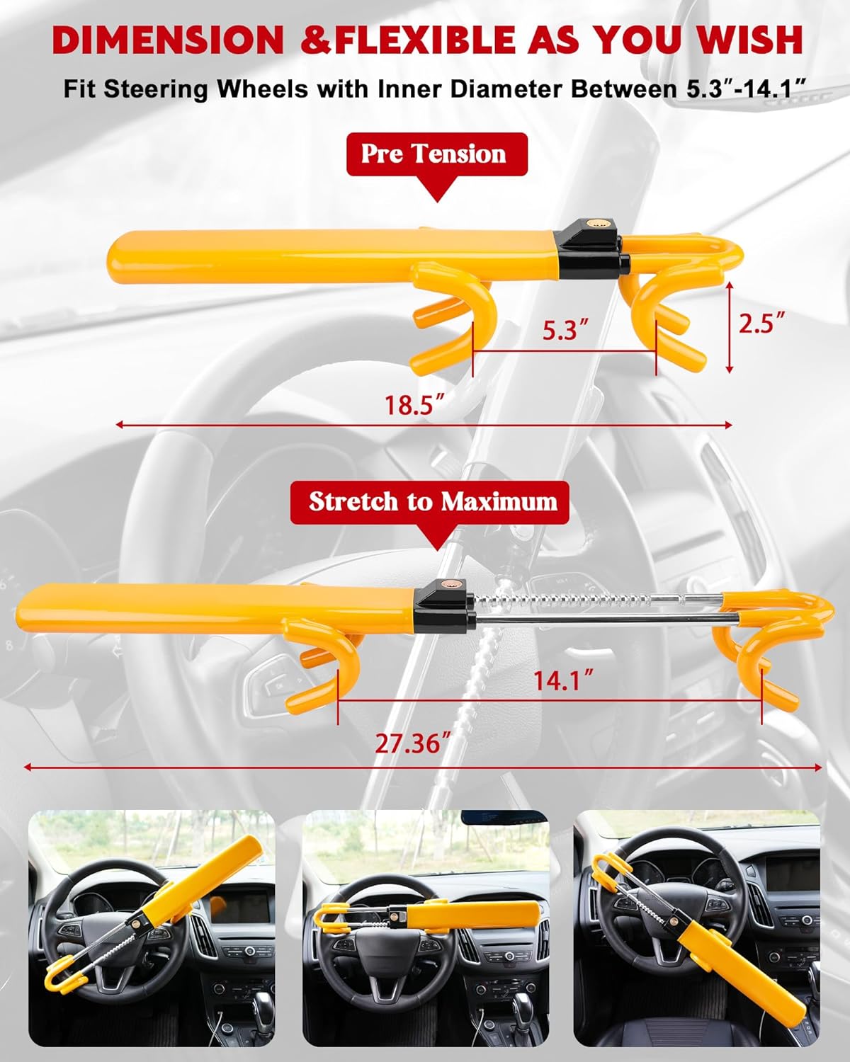 Ultimate Car Theft Deterrent Steering Wheel Lock