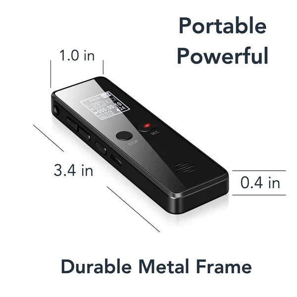 Compact Digital Audio Recorder with Voice Activation & Long Battery Life