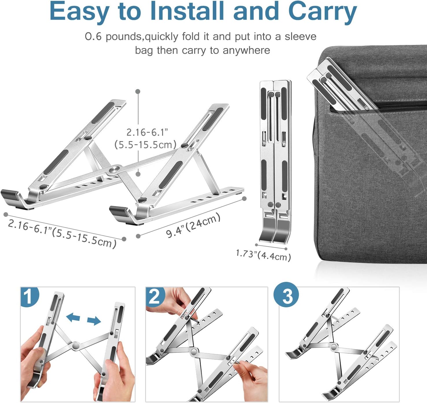 Ergonomic Adjustable Laptop Stand for Comfort & Portability