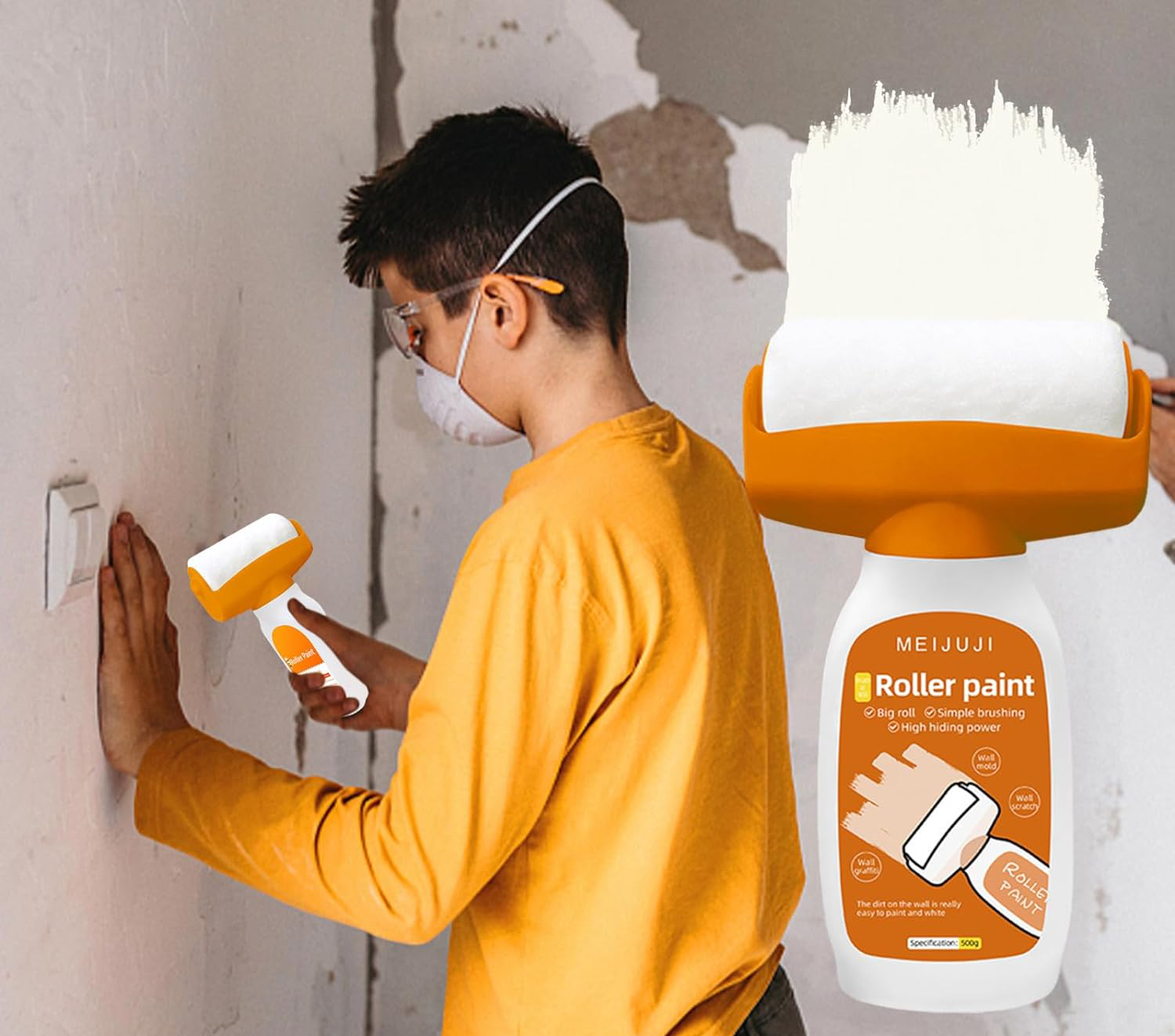 Ultimate Wall Touch-Up Roller with Paint (500g)