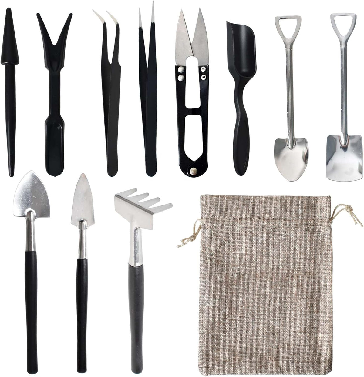 Indoor Gardening Tool Set for Succulents - 12 Pieces with Storage Bag