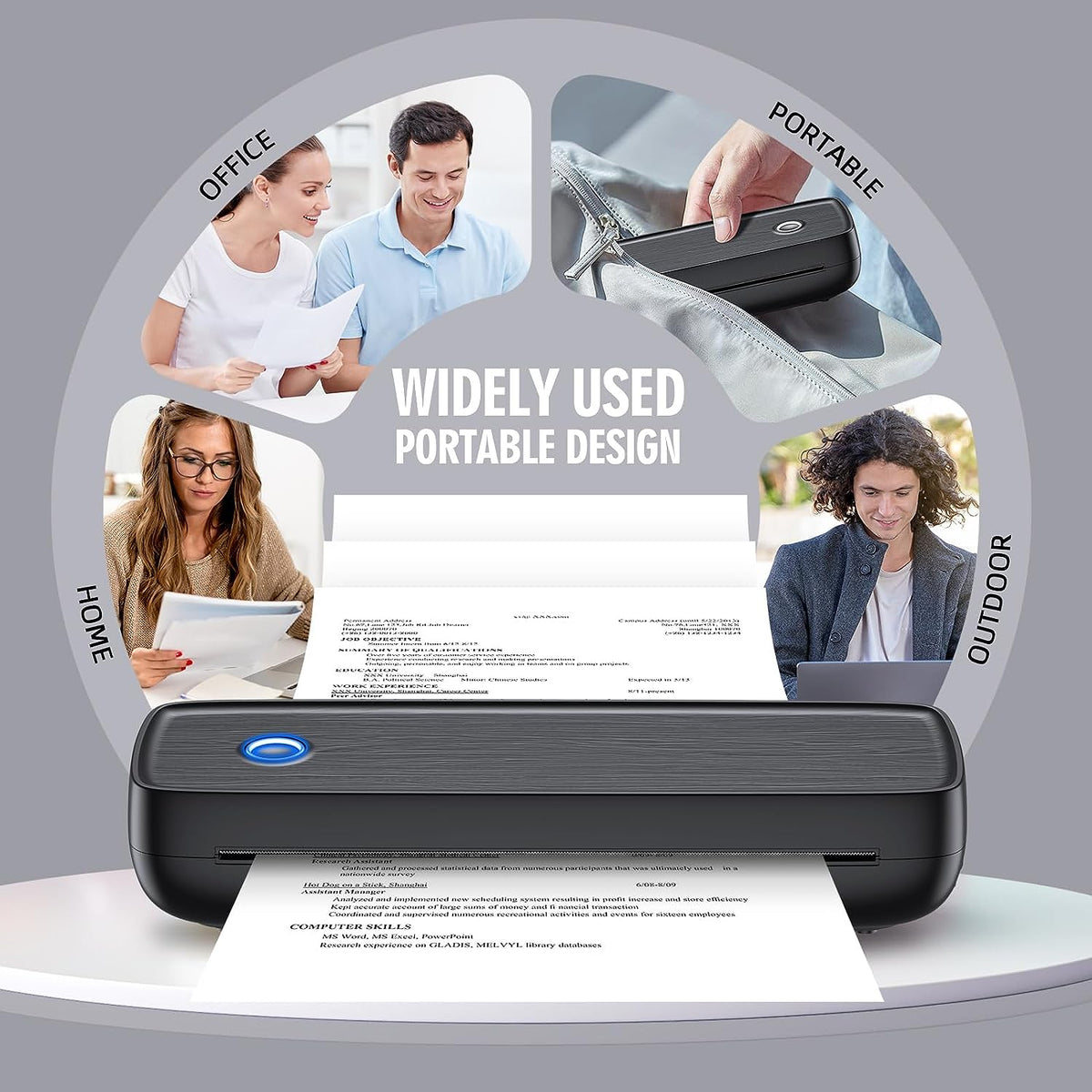 Compact Cordless Thermal Printer for Effortless Printing