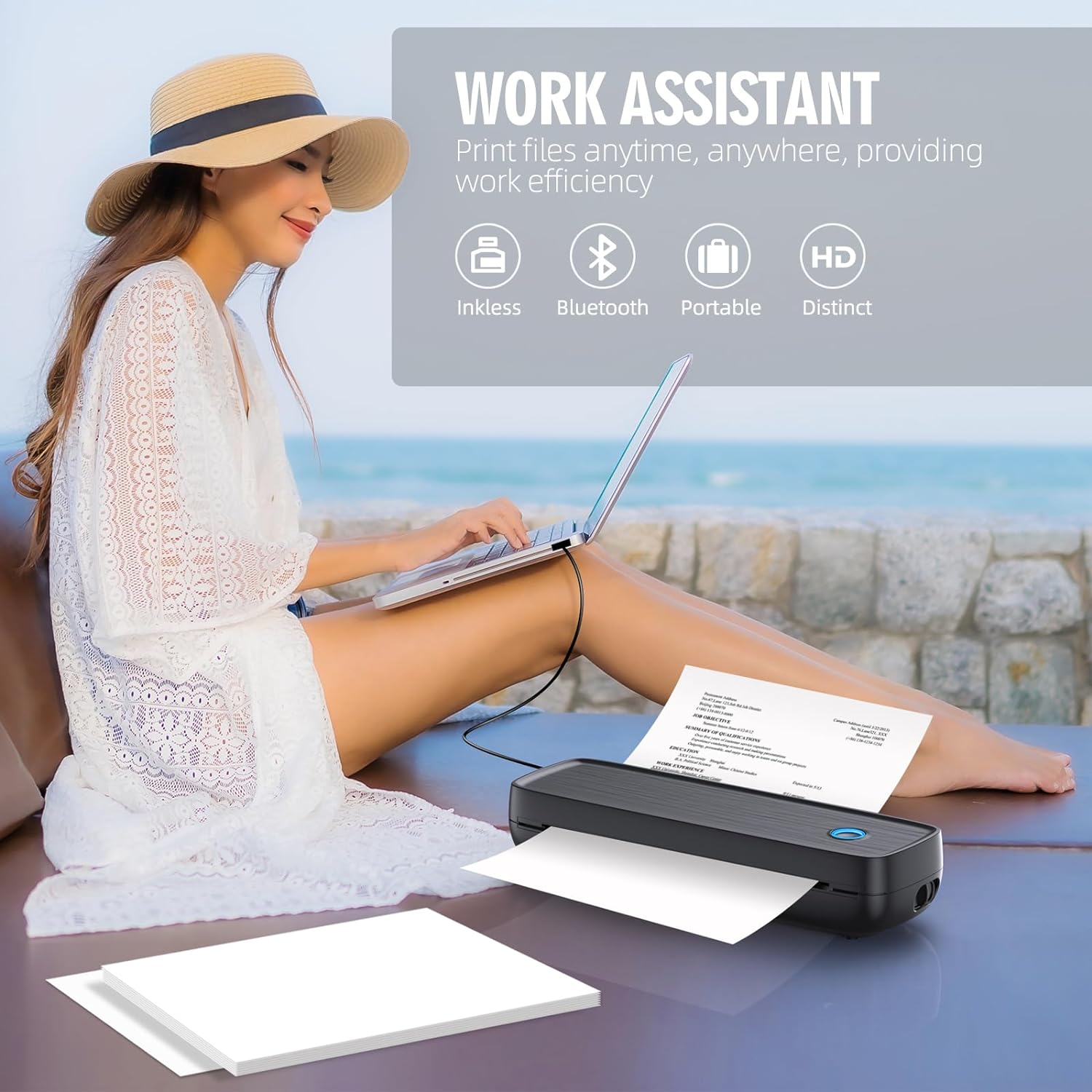 Compact Cordless Thermal Printer for Effortless Printing