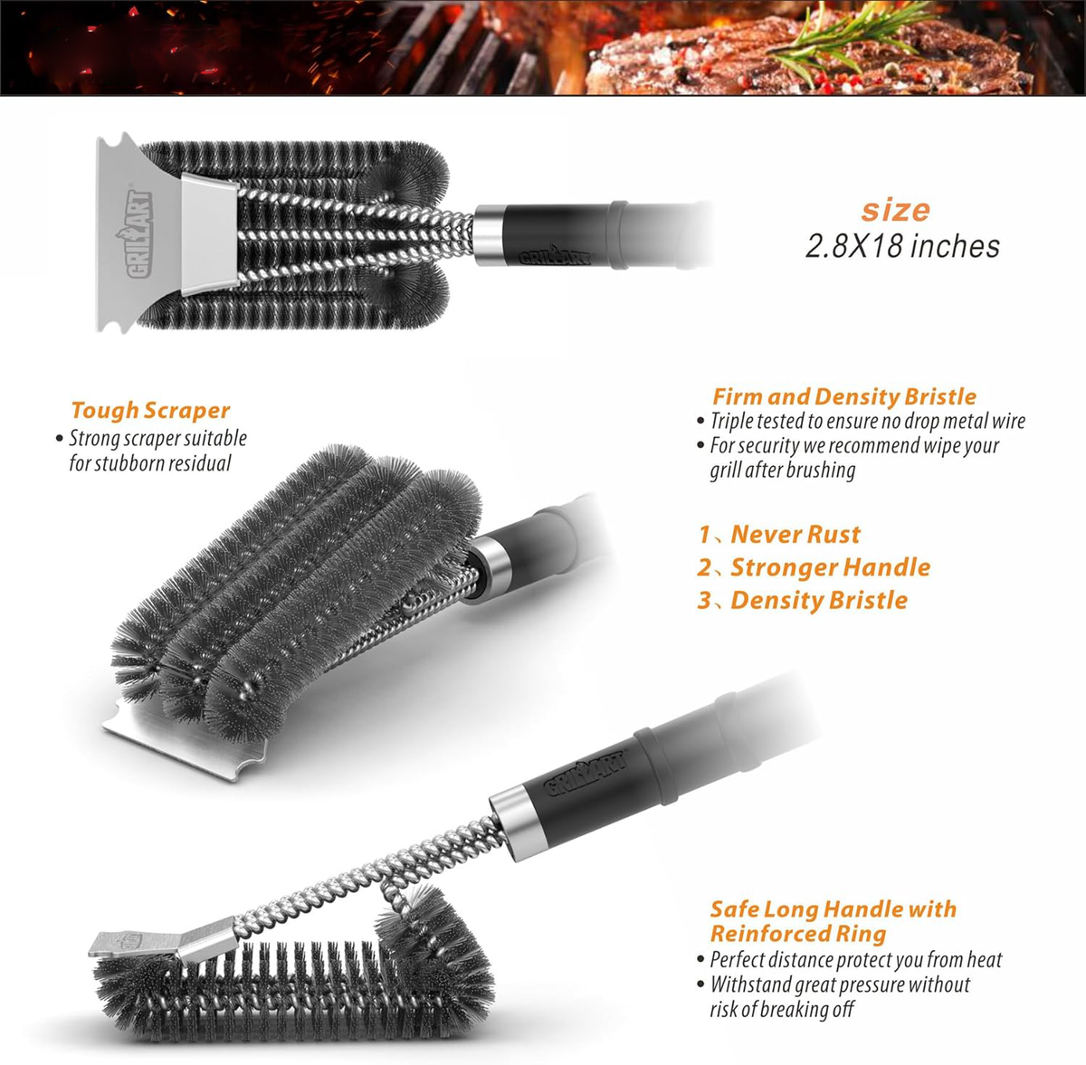 Ultimate Grill Cleaner with 360-Degree Bristle Action