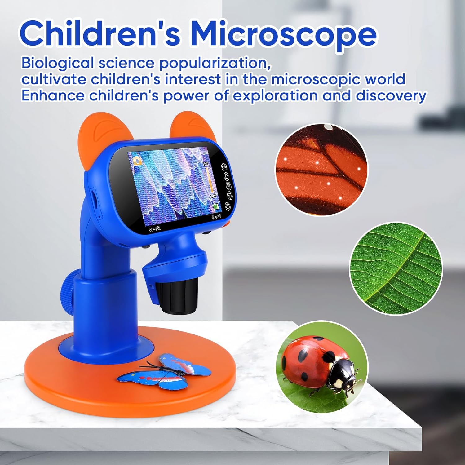 Compact Exploratory Digital Microscope with HD Display